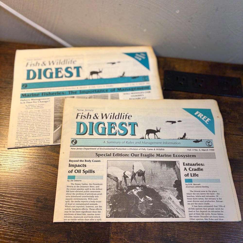 New Jersey Fish & Wildlife Digest Special Edition Marine Ecosystem Vintage 1990